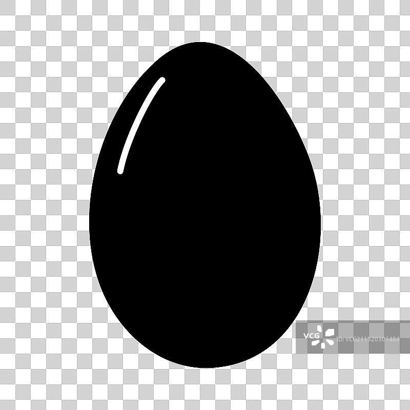白色背景上的黑色鸡蛋轮廓图片素材