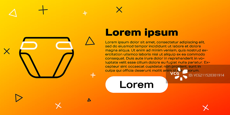 黄色背景上的成人尿布图标图片素材