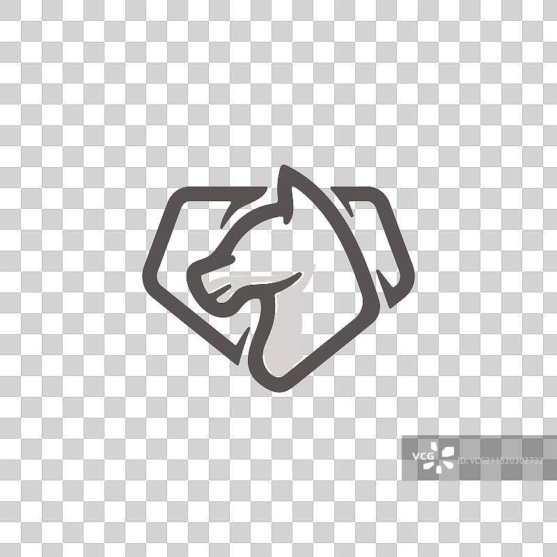 菱形马标志模板图片素材