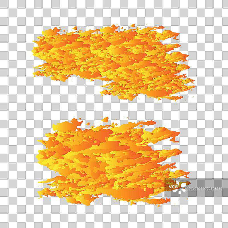 橙色和黄色混合的 grunge 笔刷合集图片素材