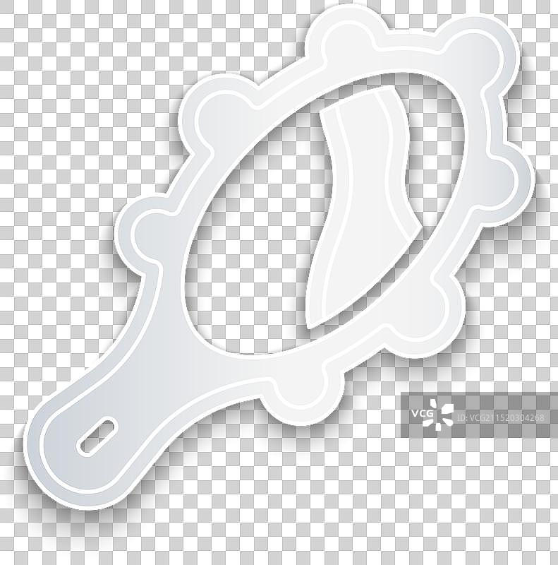 剪纸风格魔法镜子图标图片素材