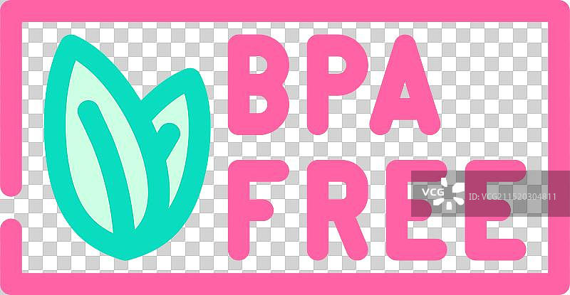 不含BPA产品标签警告彩色图标图片素材