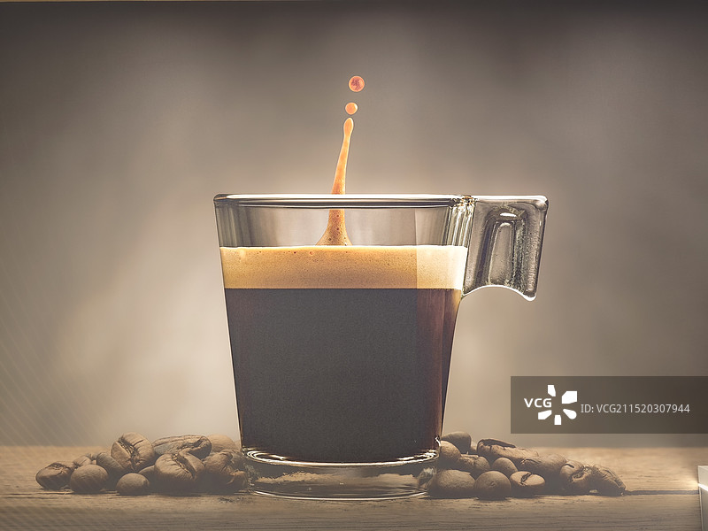 桌上咖啡的特写镜头图片素材