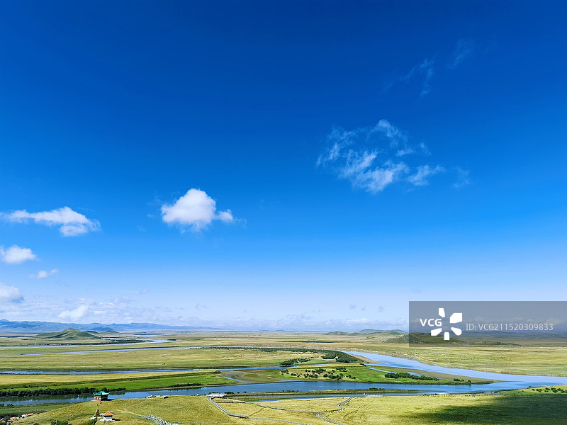 四川省阿坝若尔盖黄河九曲第一湾景区美景图片素材