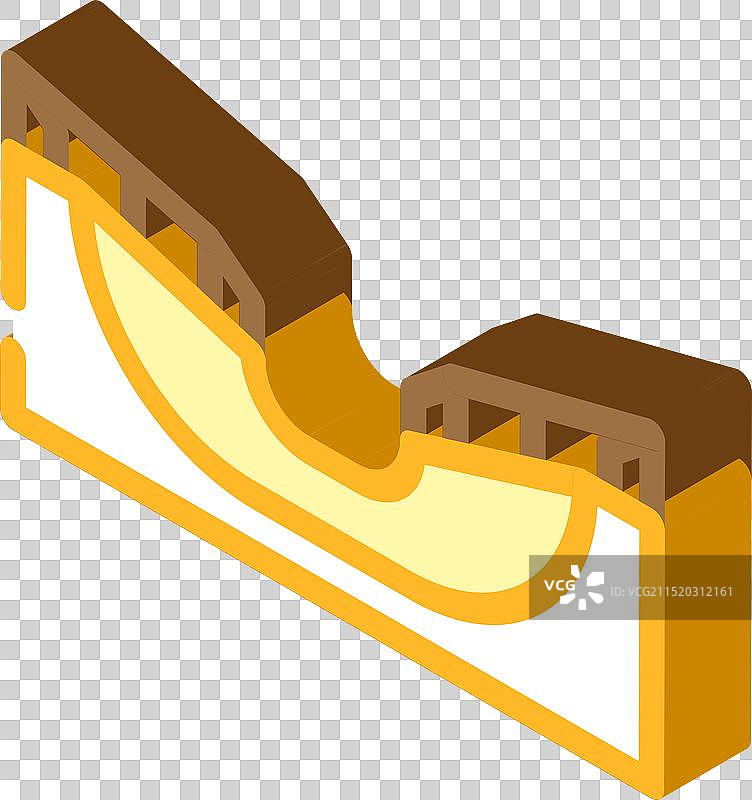 2.5D半管滑板运动图标图片素材