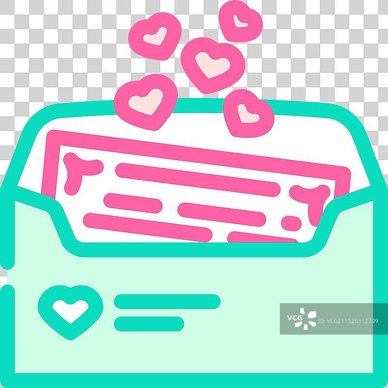 情书彩色图标图片素材