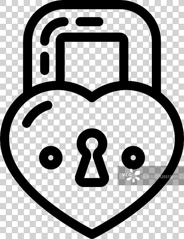 爱情锁线条图标图片素材