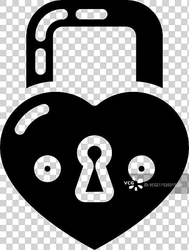 爱情锁图案字形图标图片素材