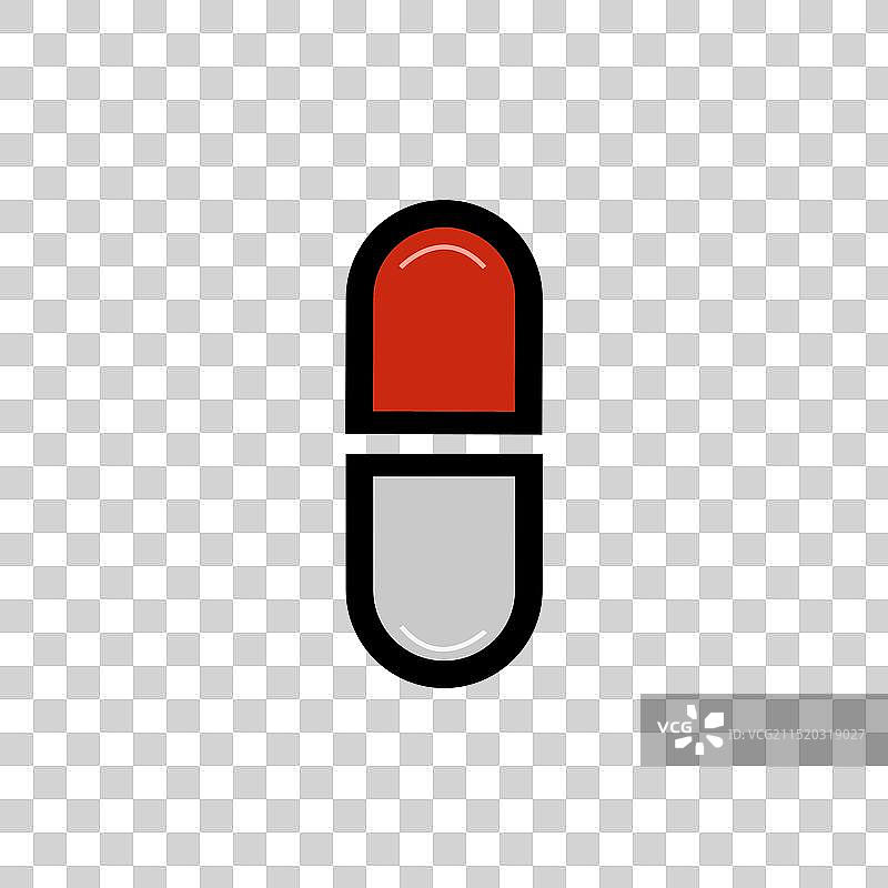 潮流扁平风格胶囊药丸图标图片素材