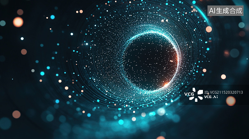 【AI数字艺术】数字空间隧道图片素材