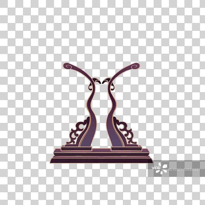 实木色扇子陈列架图片素材