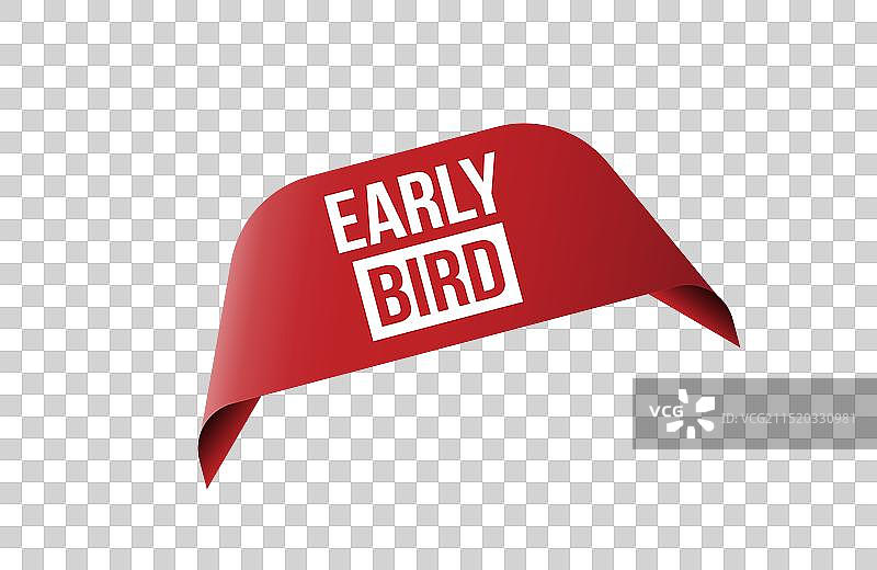 白色背景上的红色早鸟优惠banner图片素材