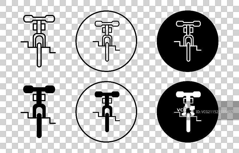 白色背景上的独轮车简约图标合集图片素材