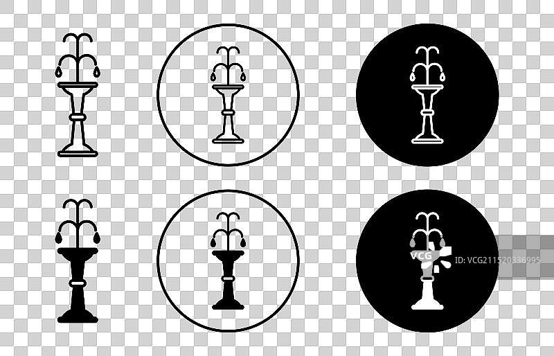 喷泉水花扁平线条图标合集图片素材