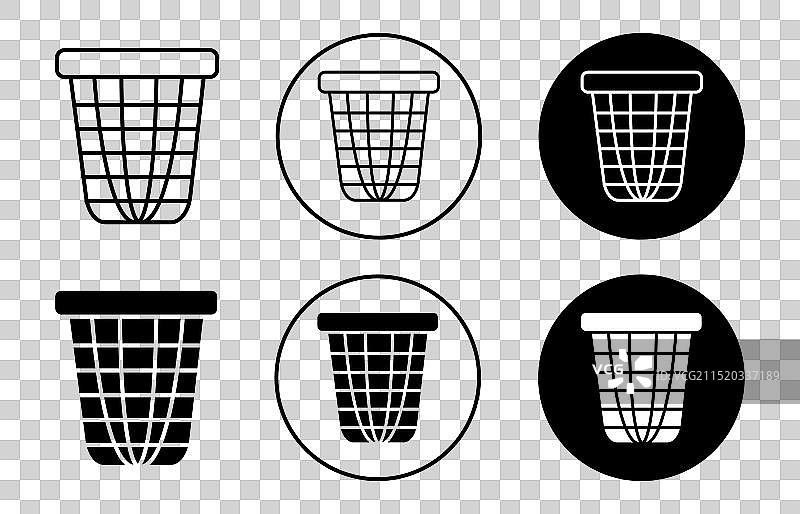 用于网页的洗衣篮图标标记设置符号图片素材