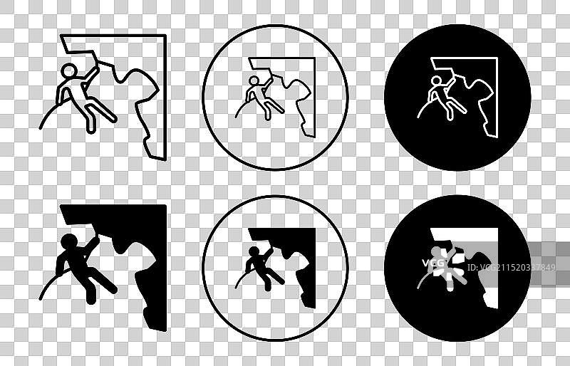 白色背景上的速降图标集图片素材