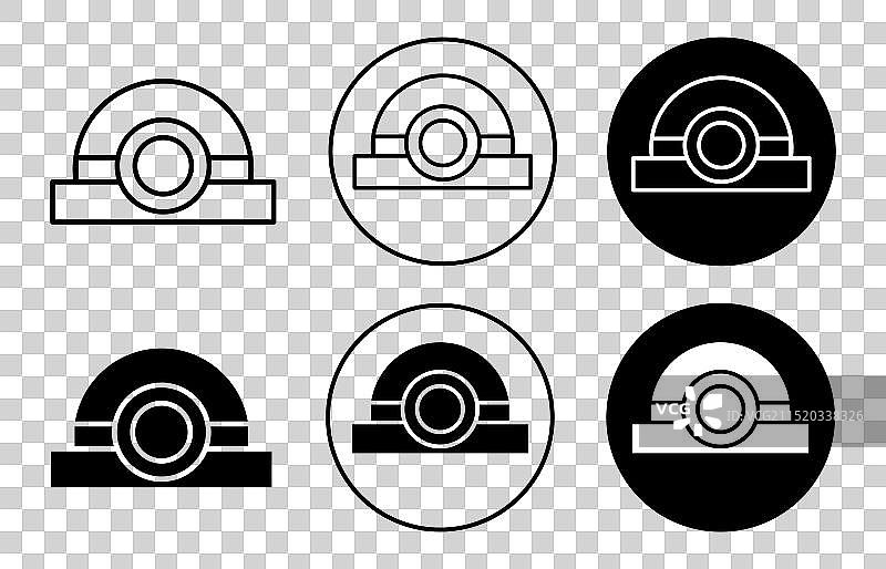 白色火炬头盔符号图标集合图片素材