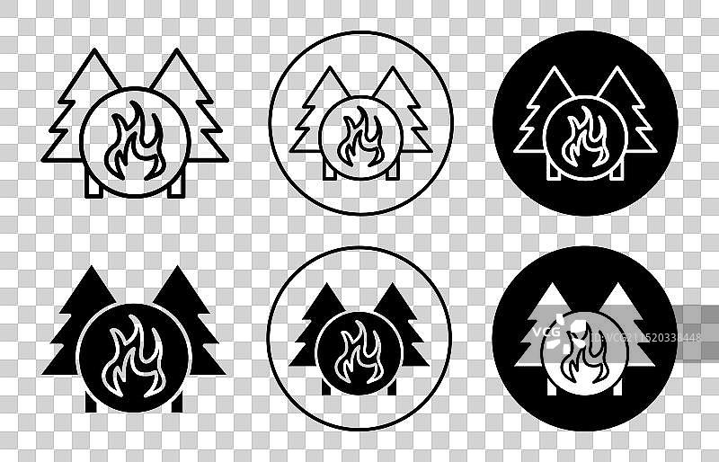 野火灾害标志图标符号集图片素材