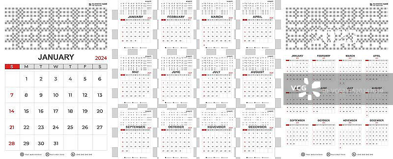 2024年和2025年日历模板图片素材