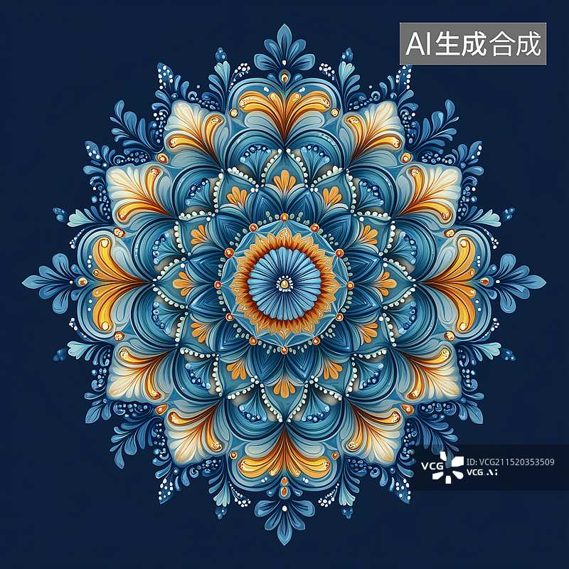 【AI数字艺术】中国敦煌艺术藻井纹样设计图片素材