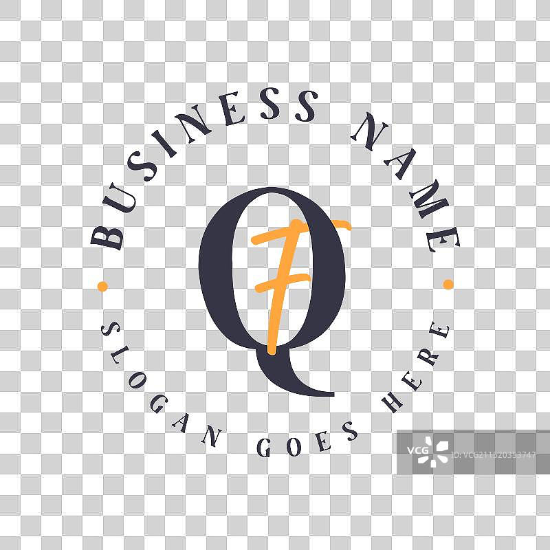 优雅的QF首字母企业标志图片素材