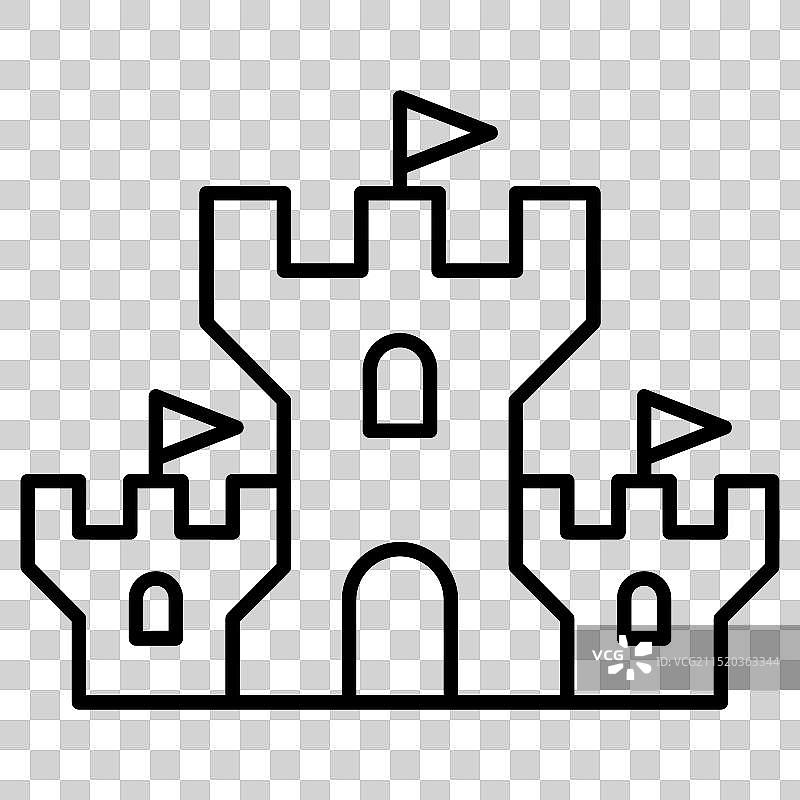 细线风格城堡宫殿图标图片素材