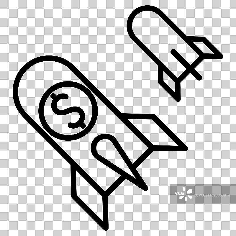 细线条风格的商业战争图标图片素材