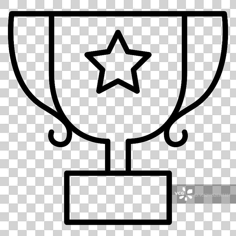 细线风格的足球奖杯图标图片素材