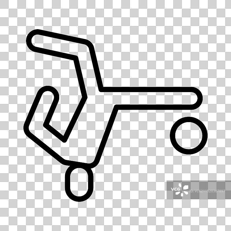 自行车踢球倒钩图标（细线）图片素材