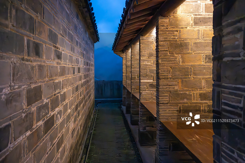 南京市的江南贡院号舍遗址夜景图片素材