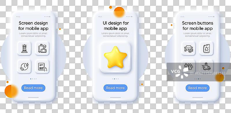 警告行李认领和罐子线性图标图片素材