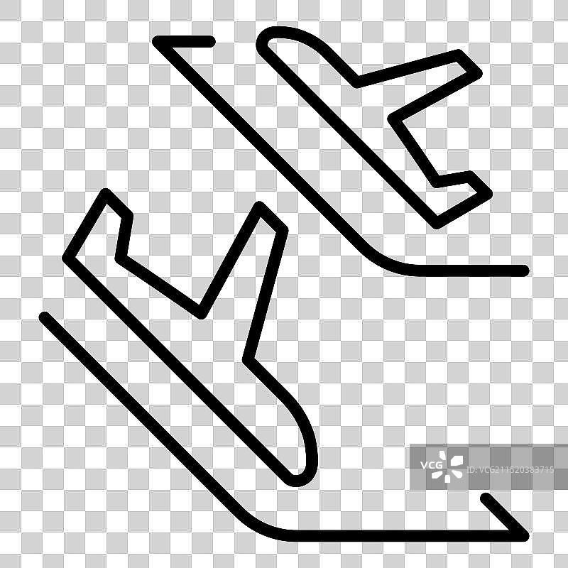 细线风格的空中交通图标设计图片素材
