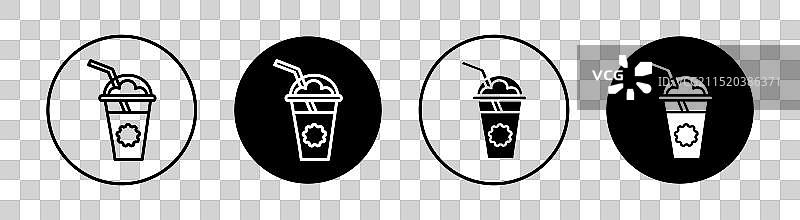 冰沙扁平线条图标集图片素材