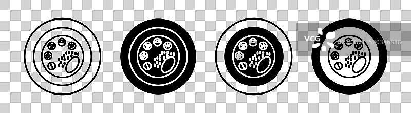 印度塔利套餐扁平线条图标图片素材