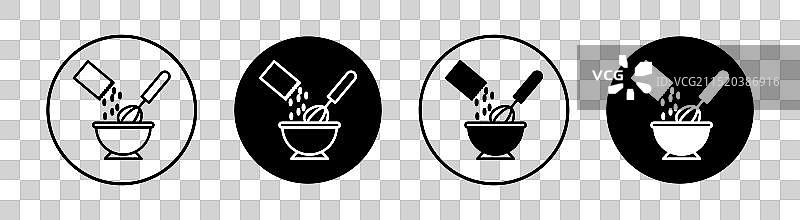 食材混合扁平图标集图片素材