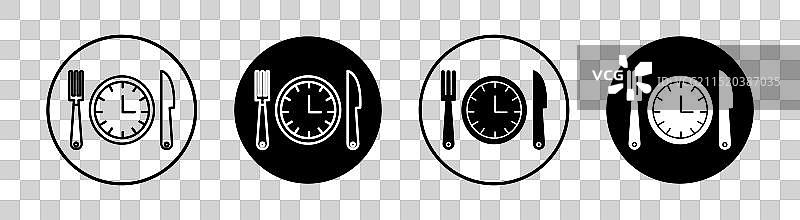 间歇性禁食扁平图标集图片素材