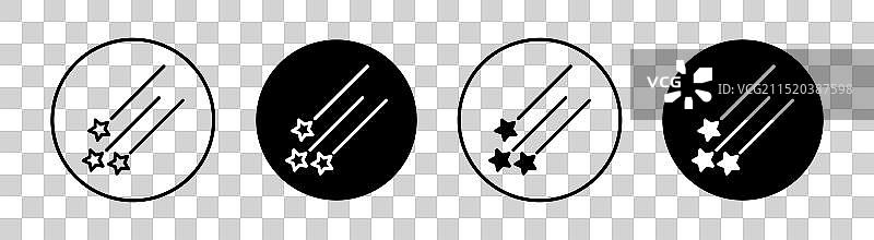 流星雨扁平线条图标集图片素材