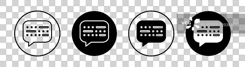 摩尔斯电码直线图标集图片素材