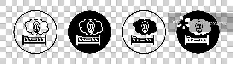 梦魇扁平线条图标集图片素材