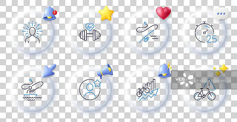 钓鱼船与哑铃和自行车图片素材