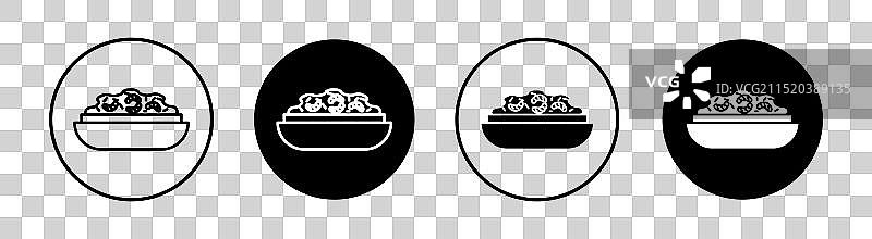 意大利调味饭扁平线条图标集图片素材