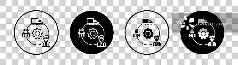 供应链细线条图标集图片素材