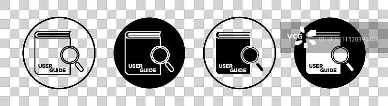 用户指南扁平线性图标集图片素材