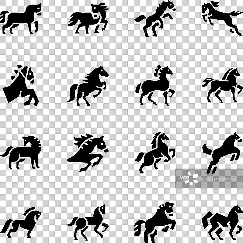 16个马匹实体图标合集图片素材