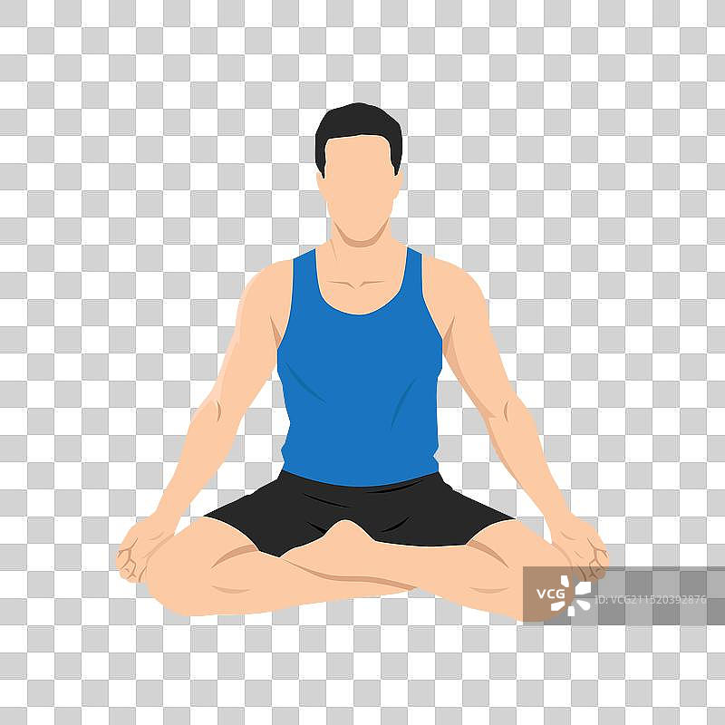男人做瑜伽图片素材