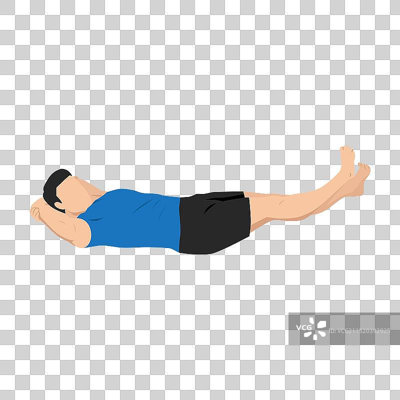 男人做香蕉姿势或香蕉式练习图片素材