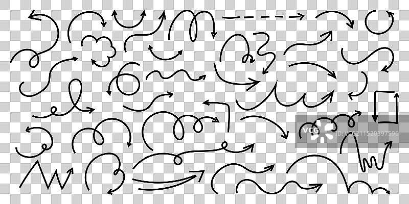 螺旋箭头涂鸦波浪扭曲极简示意图图片素材