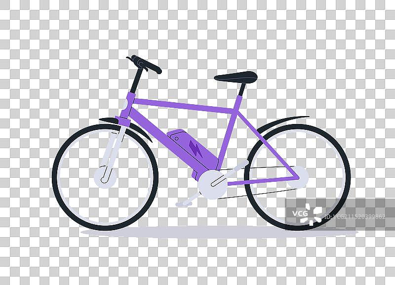 现代环保电动自行车侧视图图片素材