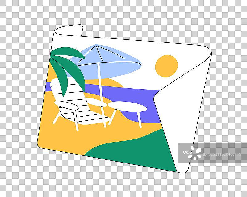 海滨度假主题纸质卡片图片素材