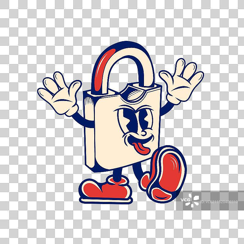 复古卡通锁头设计图片素材